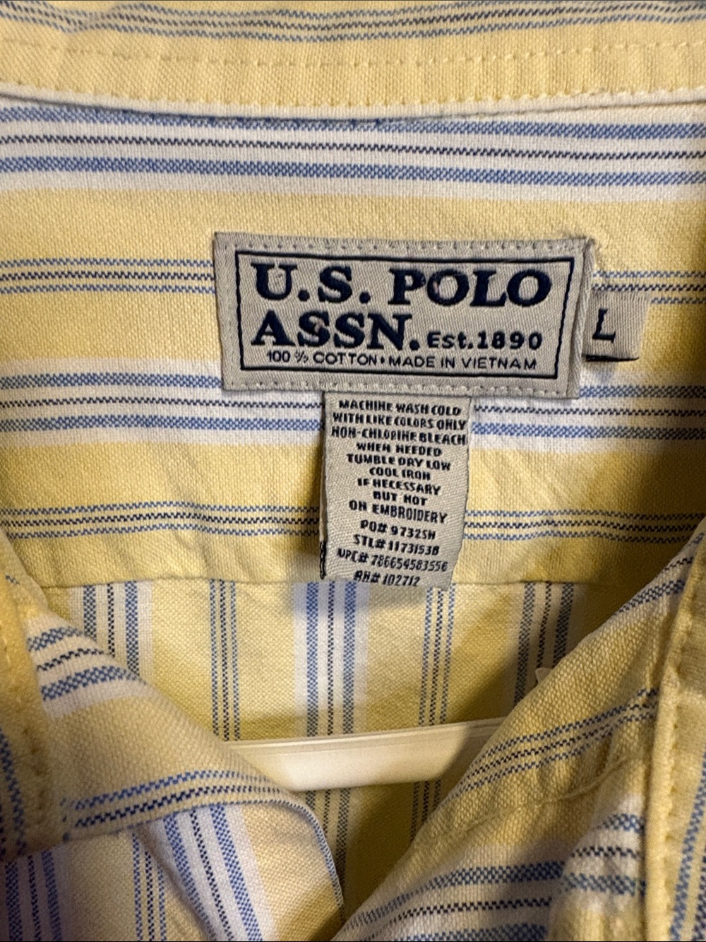 U.S. Polo Assn. Yellow and White Striped Long-Sleeve Shirt - Picture 2 of 11